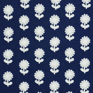 Paley Embroidery Blue 73483 by Schumacher Designer Fabric