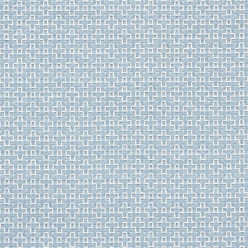 Scout Embroidery Sky 73563 by Schumacher Designer Fabric Happy Together 1.25" - Swanky Fabrics -
