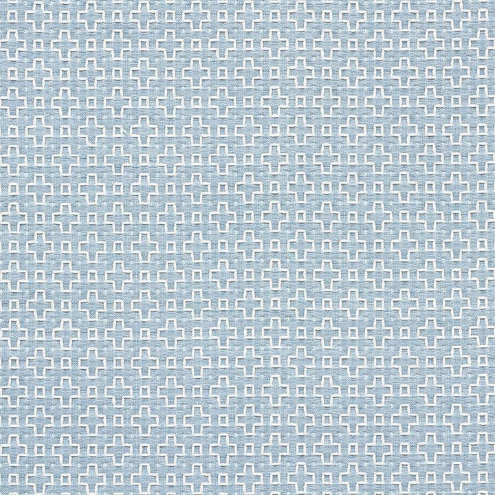 Scout Embroidery Sky 73563 by Schumacher Designer Fabric Happy Together 1.25" - Swanky Fabrics -