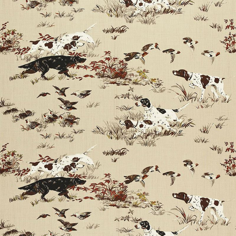 Pointers Tan 175160 by Schumacher Designer Fabric Classic Prints 54.0" - Swanky Fabrics -