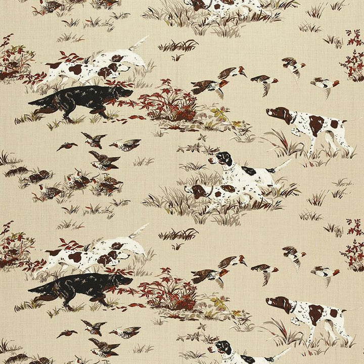 Pointers Tan 175160 by Schumacher Designer Fabric Classic Prints 54.0" - Swanky Fabrics -