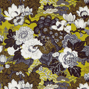 Shanghai Peacock Brass 175131 by Schumacher Designer Fabric