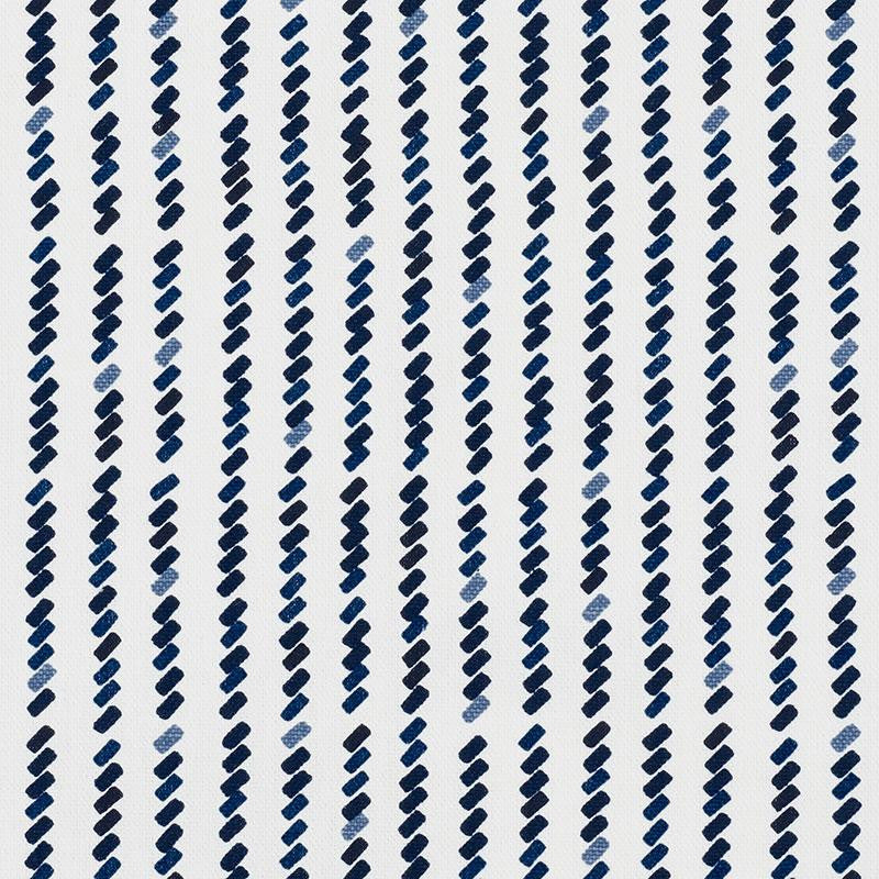 Tic For Tac Blue 176541 by Schumacher Designer Fabric David Kaihoi 6.75" - Swanky Fabrics -