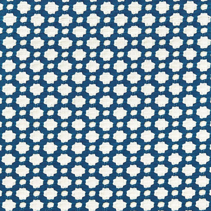 Betwixt Indigo/Ivory 65681 by Schumacher Designer Fabric Essentials: Small-Scale Upholstery 1.62" - Swanky Fabrics -