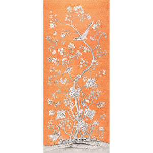 Chinois Palais Tangerine 175044 by Schumacher Designer Fabric