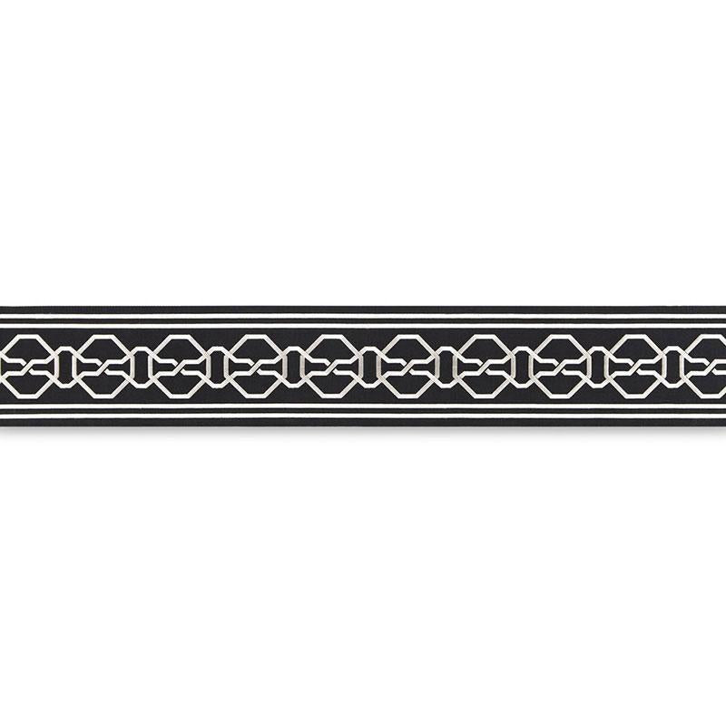 Malmaison Tape Noir / Swan 66153 by Schumacher Designer Trim Mary Mcdonald 3.75" - Swanky Fabrics -