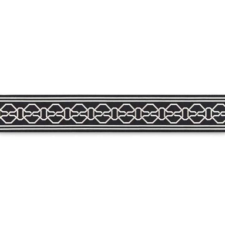 Malmaison Tape Noir / Swan 66153 by Schumacher Designer Trim Mary Mcdonald 3.75" - Swanky Fabrics -