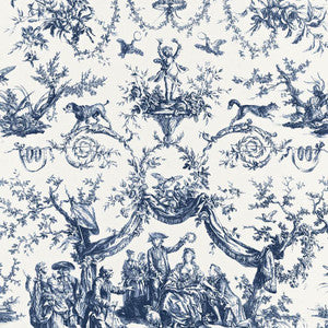 Le Couronnement De La Rosiere Bleu 175271 by Schumacher Designer Fabric