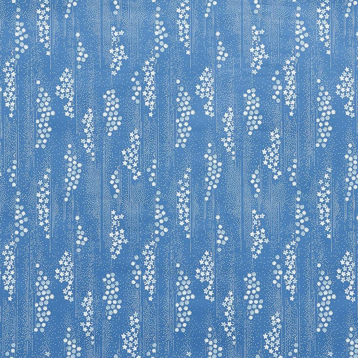 Taki Floral Indigo 5008740 by Schumacher Designer Wallpaper Mingei 9.0" - Swanky Fabrics -