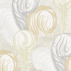 Plumes Champagne 5009150 by Schumacher Designer Wallpaper