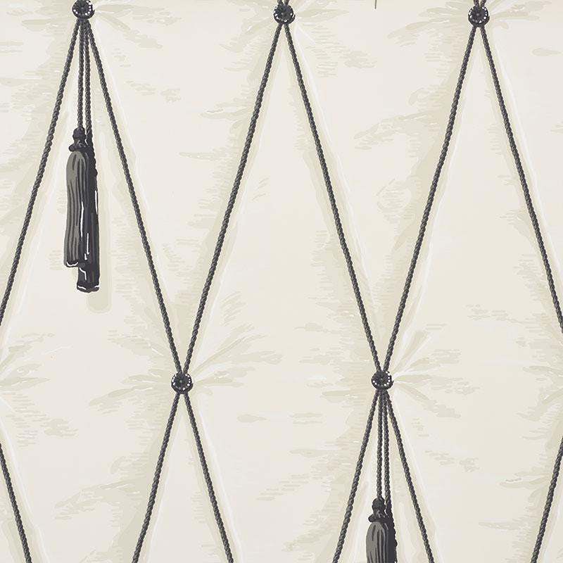 Drapery Bone 5009160 by Schumacher Designer Wallpaper Trompe L'Oeil 9.0" - Swanky Fabrics -
