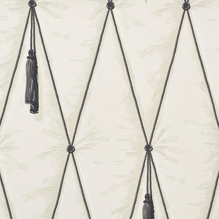 Drapery Bone 5009160 by Schumacher Designer Wallpaper Trompe L'Oeil 9.0" - Swanky Fabrics -