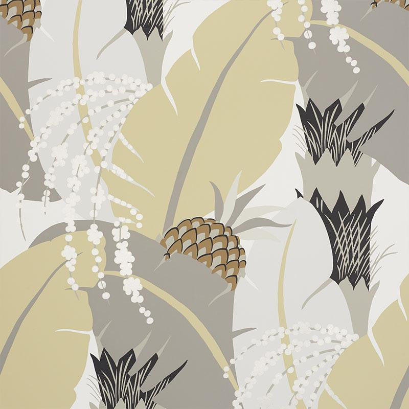 Ananas Neutral 5009171 by Schumacher Designer Wallpaper Tropicana 27.0" - Swanky Fabrics -
