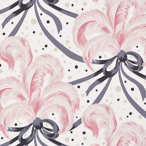Plumes Et Rubans Blush 5009181 by Schumacher Designer Wallpaper