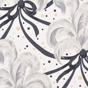Plumes Et Rubans Champagne 5009182 by Schumacher Designer Wallpaper