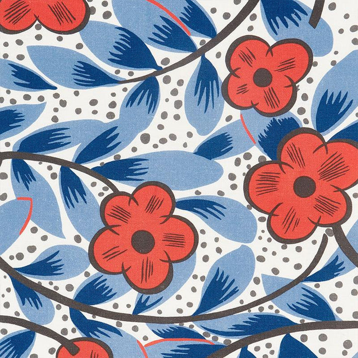 Cocarde Espagnole Red & Blue 177550 by Schumacher Designer Fabric Fashion Forward 27.0" - Swanky Fabrics -