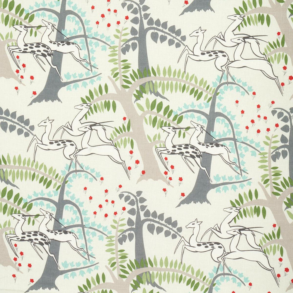 Antelopes Ivory 177571 by Schumacher Designer Fabric Fashion Forward 26.5" - Swanky Fabrics -