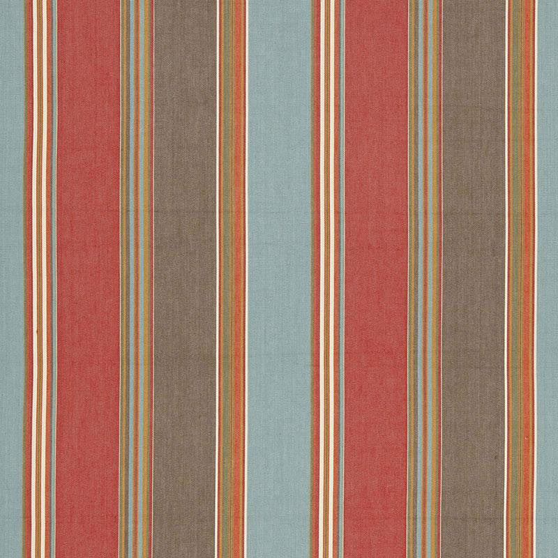Addison Cotton Stripe Red Earth 66000 by Schumacher Designer Fabric Sea Island Stripe 13.25" - Swanky Fabrics -