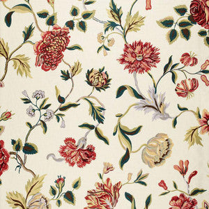 Avebury Floral Vine Document Rose 174520 by Schumacher Designer Fabric