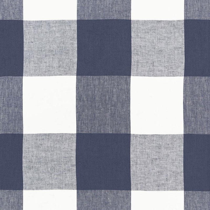 Key Largo Check Navy 68370 by Schumacher Designer Fabric Calypso 13.5" - Swanky Fabrics -