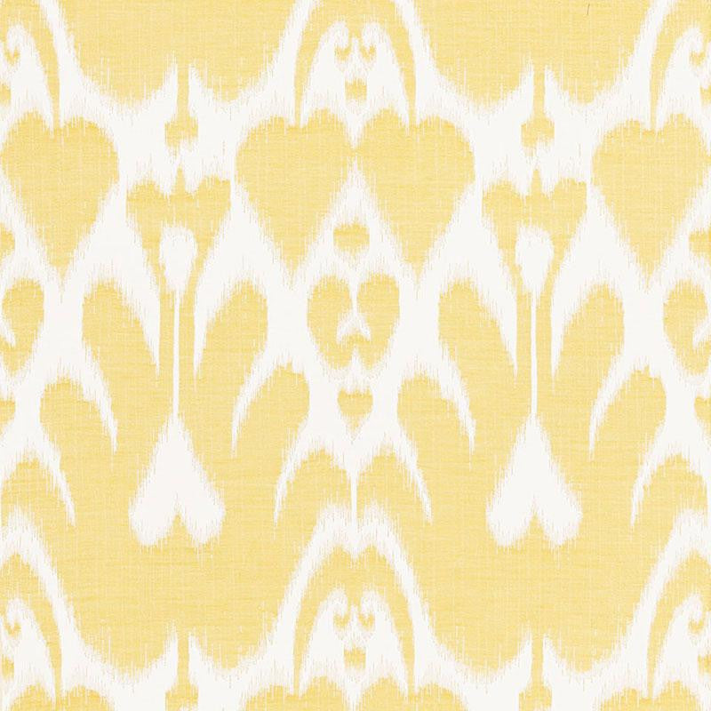 Lela Cotton Ikat Canary 68580 by Schumacher Designer Fabric Ikat Collection 13.75" - Swanky Fabrics -