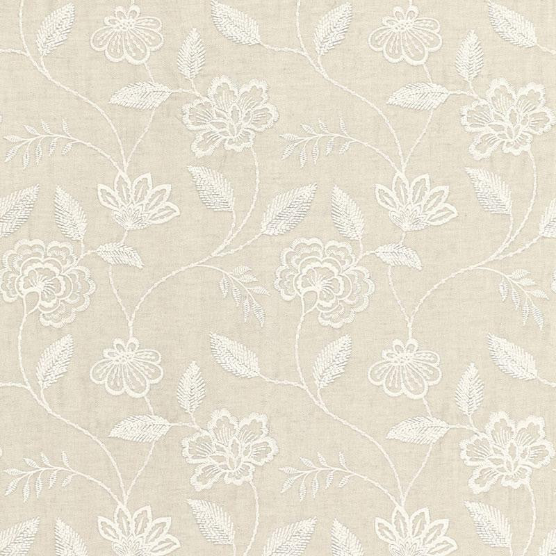 Penelope Embroidery Linen 68761 by Schumacher Designer Fabric Chroma 12.75" - Swanky Fabrics -