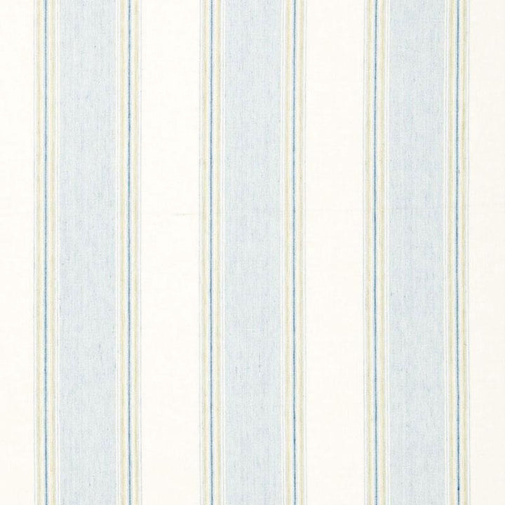 Savannah Linen Stripe Chambray 66082 by Schumacher Designer Fabric Sea Island Stripe 7.62" - Swanky Fabrics -