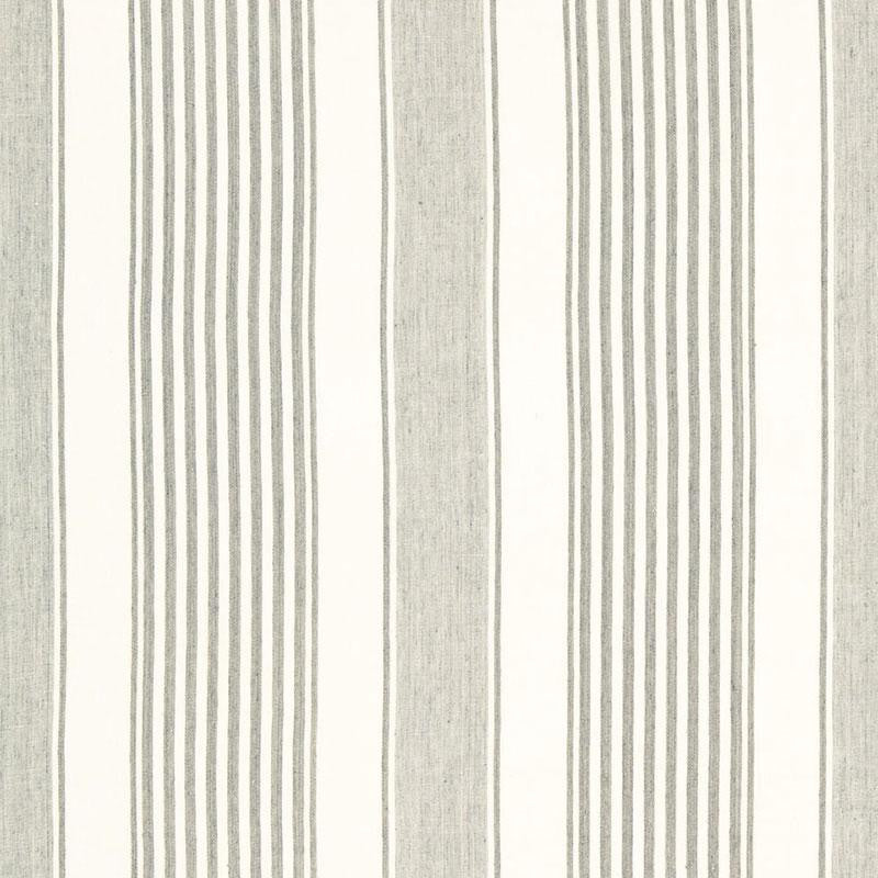 Summerville Linen Stripe Gull 66092 by Schumacher Designer Fabric Sea Island Stripe 13.5" - Swanky Fabrics -