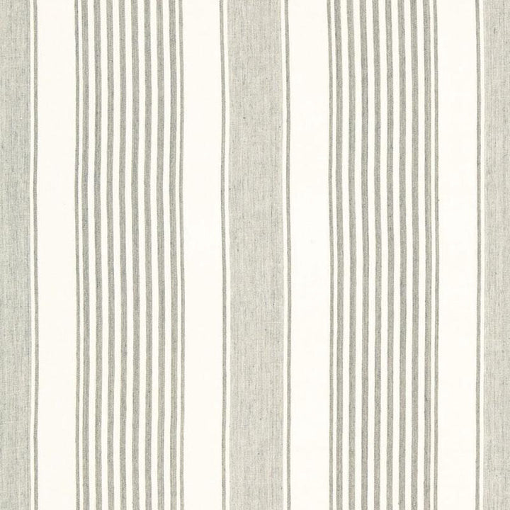 Summerville Linen Stripe Gull 66092 by Schumacher Designer Fabric Sea Island Stripe 13.5" - Swanky Fabrics -