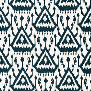 Vientiane Ikat Indigo 175022 by Schumacher Designer Fabric