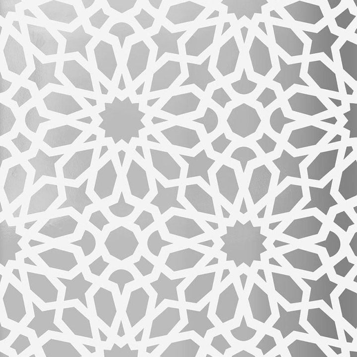 Agadir Screen Mylar Moon 5007060 by Schumacher Designer Wallpaper Ottoman Chic 20.5" - Swanky Fabrics -
