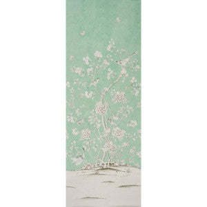 Chinois Palais Panel Aquamarine 5007123 by Schumacher Designer Wallpaper