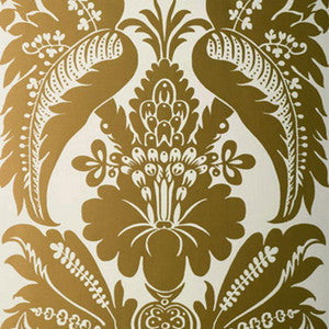 Montebello Damask Slate 5003731 by Schumacher Designer Wallpaper