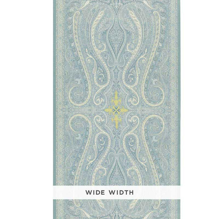 Pasha Paisley Sky 5006600 by Schumacher Designer Wallpaper Ottoman Chic 55.25" - Swanky Fabrics -