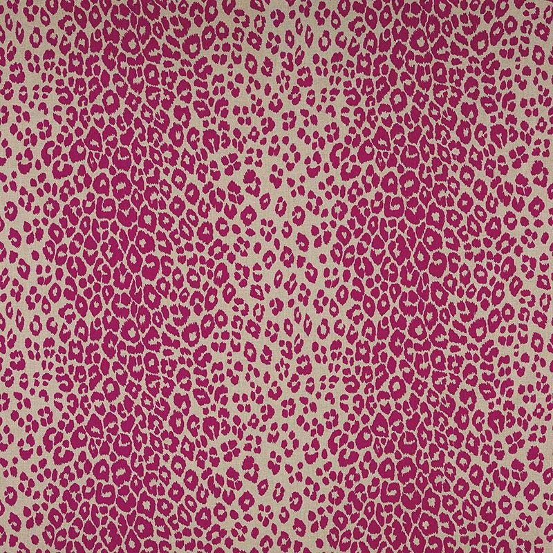 Iconic Leopard Fuchsia/Natural 175723 by Schumacher Designer Fabric Schumacher Classics 26.5" - Swanky Fabrics -