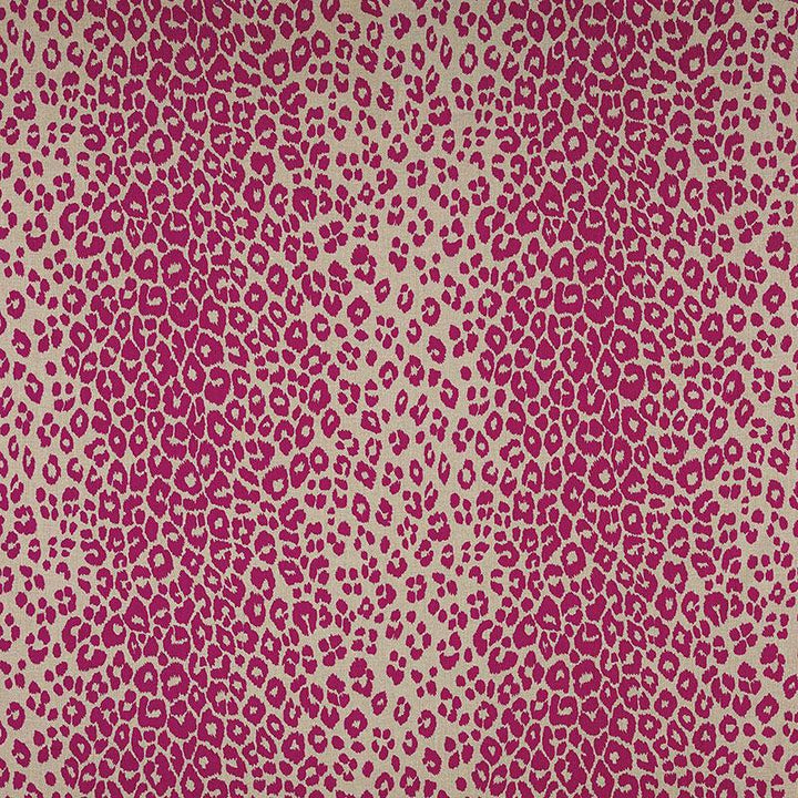 Iconic Leopard Fuchsia/Natural 175723 by Schumacher Designer Fabric Schumacher Classics 26.5" - Swanky Fabrics -