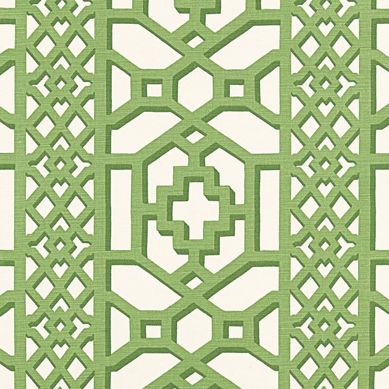 Zanzibar Trellis Matte Jade 175741 by Schumacher Designer Fabric 125Th Anniversary 13.5" - Swanky Fabrics -