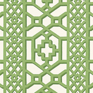 Zanzibar Trellis Matte Jade 175741 by Schumacher Designer Fabric