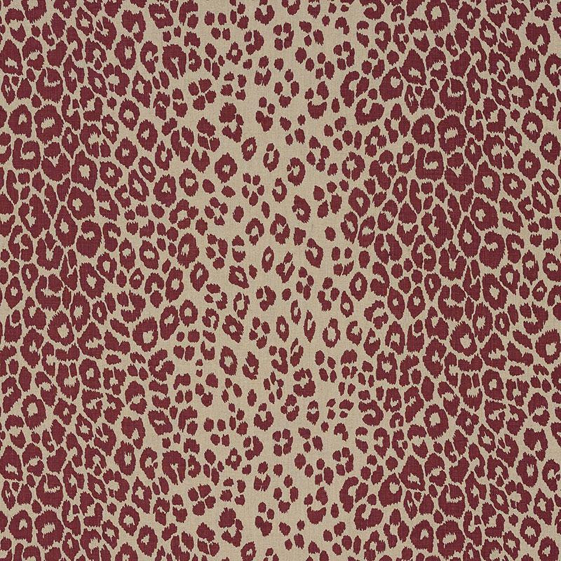Iconic Leopard Raisin/Natural 175726 by Schumacher Designer Fabric Schumacher Classics 26.5" - Swanky Fabrics -