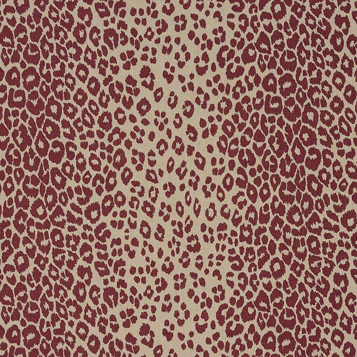 Iconic Leopard Raisin/Natural 175726 by Schumacher Designer Fabric Schumacher Classics 26.5" - Swanky Fabrics -