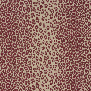 Iconic Leopard Raisin/Natural 175726 by Schumacher Designer Fabric