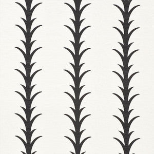 Acanthus Stripe Carbon 177632 by Schumacher Designer Fabric