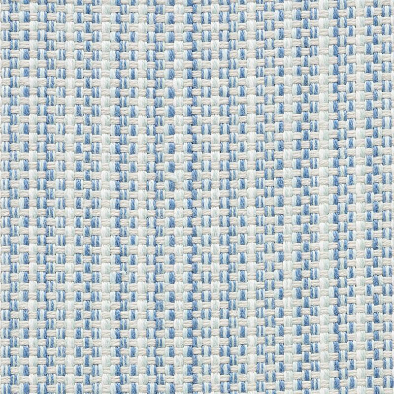 Rustic Basketweave Sky 73882 by Schumacher Designer Fabric Indoor/Outdoor Linen 1.5" - Swanky Fabrics -