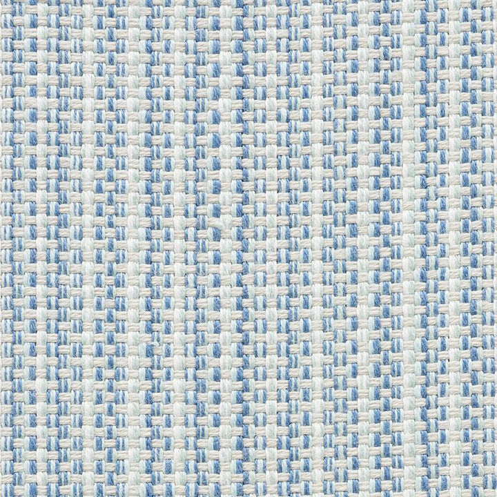 Rustic Basketweave Sky 73882 by Schumacher Designer Fabric Indoor/Outdoor Linen 1.5" - Swanky Fabrics -