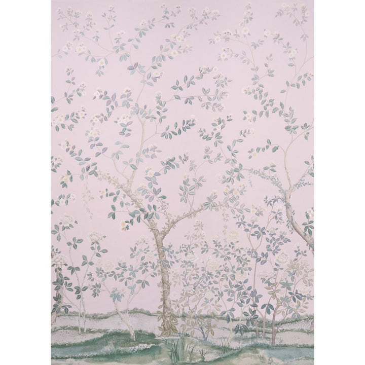 Madame De Pompadour Blush 5008542 by Schumacher Designer Wallpaper Miles Redd 104.0" - Swanky Fabrics -