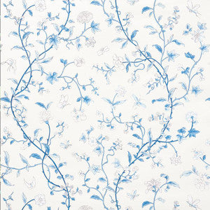 Floraison Porcelain 5009110 by Schumacher Designer Wallpaper