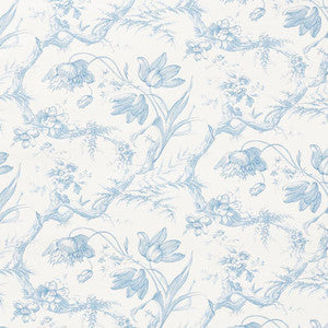 Toile De Fleurs Delft 5009121 by Schumacher Designer Wallpaper
