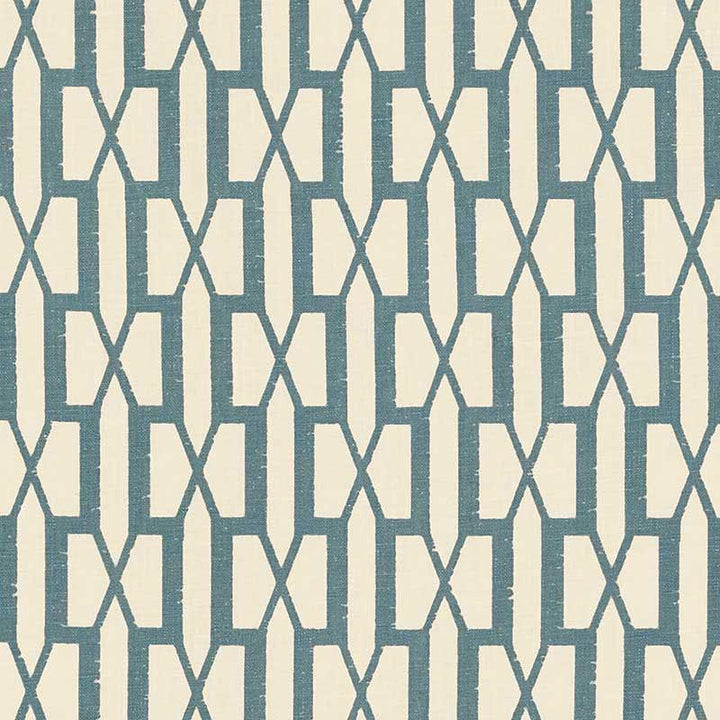 Belvedere Peacock Blue 176115 by Schumacher Designer Fabric Veere Grenney 2.88" - Swanky Fabrics -