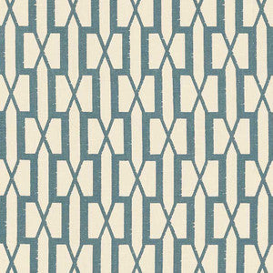 Belvedere Peacock Blue 176115 by Schumacher Designer Fabric