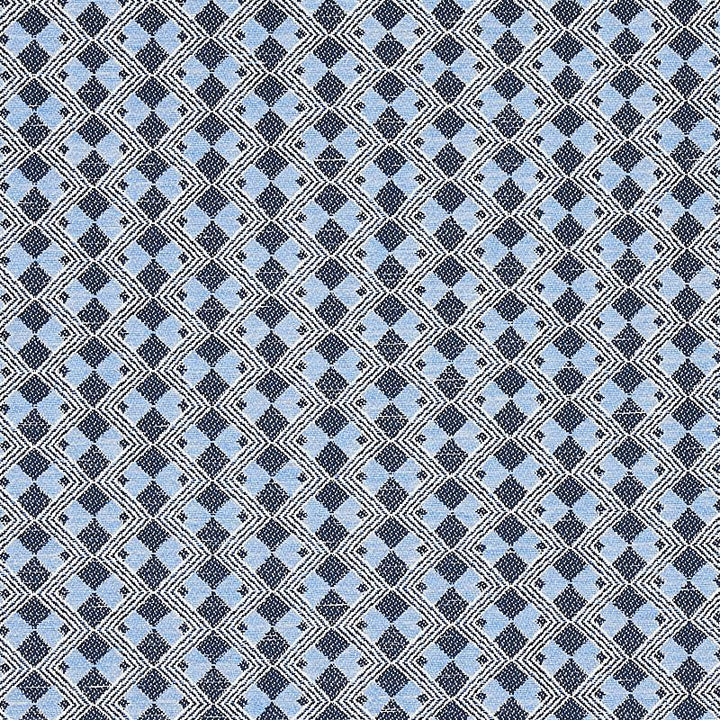 Huxley Tile Blue 69872 by Schumacher Designer Fabric Essentials: Small Scale Upholstery Fabrics 1.62" - Swanky Fabrics -